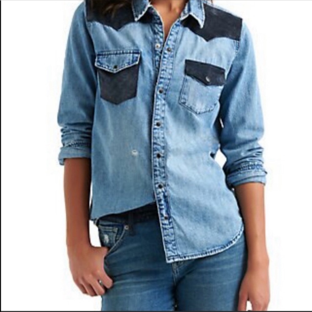 LUCKY BRAND Western Denim Shirt